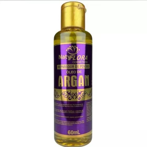 Reparador de Pontas Óleo de Argan Cabelos Brilhantes 60mL NatyFlora