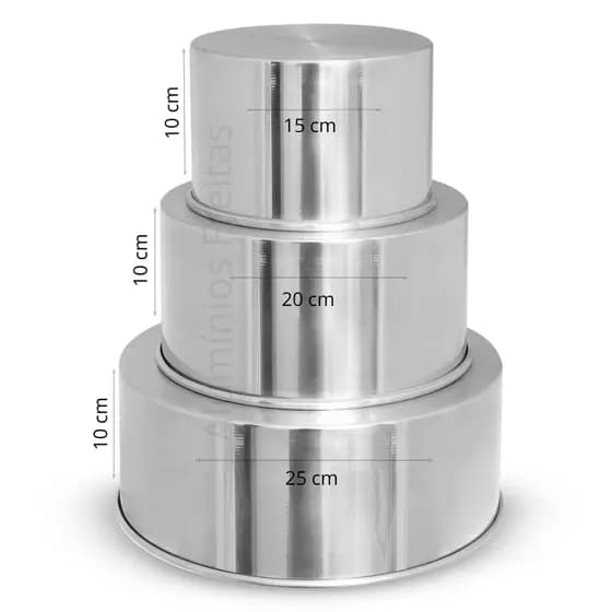Kit 3 Assadeira Forma de bolo 3 Andares Pirâmide