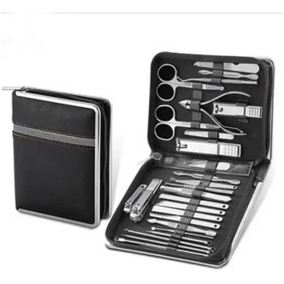 Kit de cortador de unhas 26 peças kit de manicure de aço inoxidável conjunto de manicure profissional.