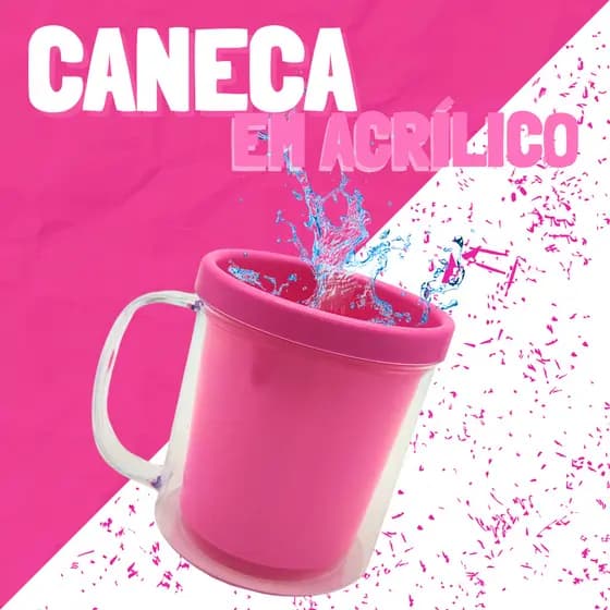 Kit 20 Canecas Acrílica Para Lembrancinhas Cor Rosa Pink