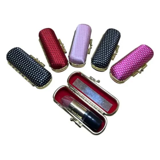 Conjunto De 2/6/12 Pçecas Porta Batom Com Espelho De Bolsa Portátil