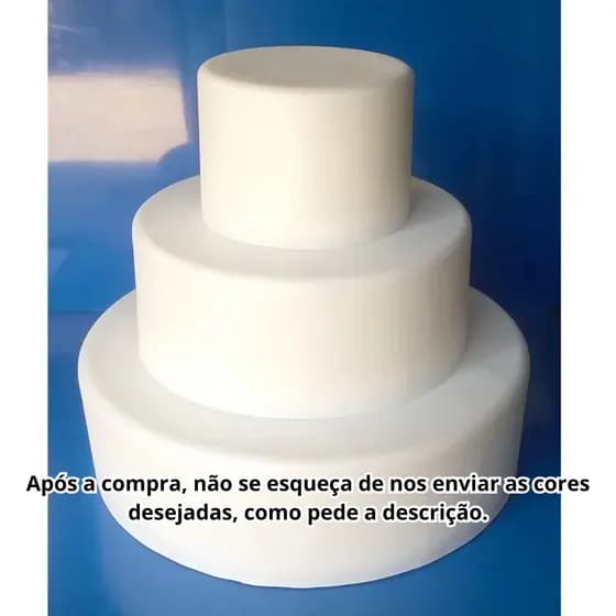 Bolo Fake (falso) De Isopor 40x30x20 Cm Revestido Com Eva