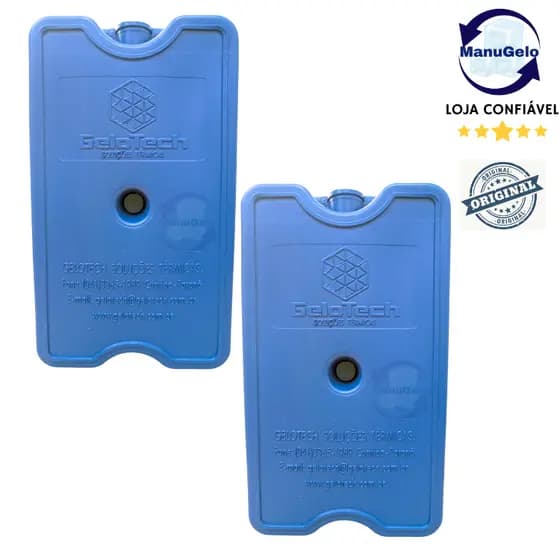 Gelo rígido reutilizável 400 ml Gelotech - Kit 2 unidades - ideal para cooler, caixa térmica