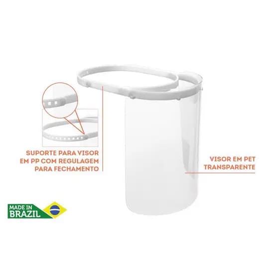 Mascara de Proteção Facial Escudo Face Shield Brinox 186 x 180 x 240 mm