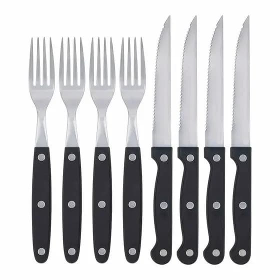 Kit Garfo e Faca 3916 Mor 8 Peças