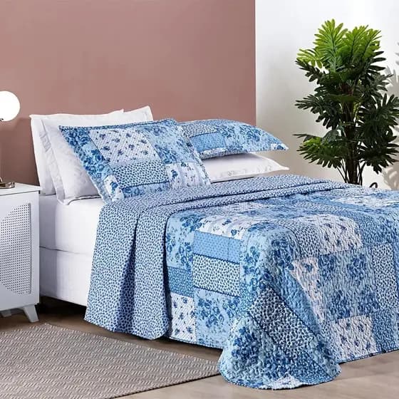 Colcha Cobre Leito Queen Dupla Face com Fronhas Luxo Quarto Casal Promoção