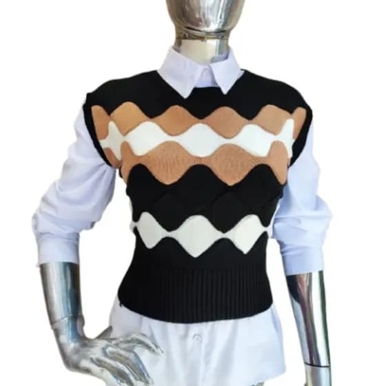 Conjunto Camisa Manga Princesa Social E Blusa Tricot Cropped Tendencia PROMOÇAO!!