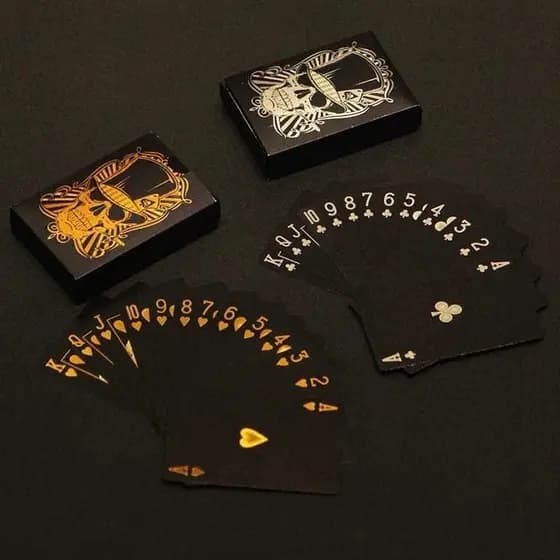 Jogo De Cartas Baralho Cartão Black e Ouro Para Jogos Truco Poker e Tabuleiro à Prova D'Água