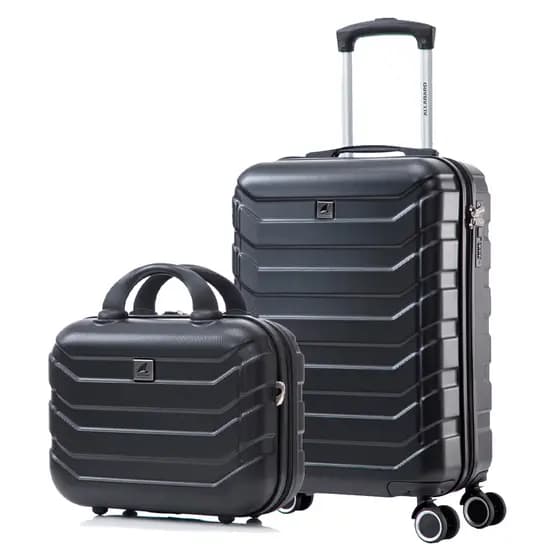Kit Mala e Frasqueira de Bordo 10kg Rodinhas 360 ABS Rígido Bagagem de Mão Avião Viagem