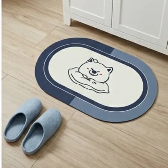 Tapete Antiderrapante Confortável de Espuma de Microfibra Ultra Absorvente Capacho Bathroom