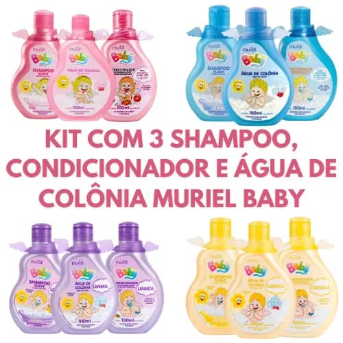 Muriel Kit Baby Menina (o) 3 Produtos (Shampoo, Condicionador e Água de Colônia) 100Ml