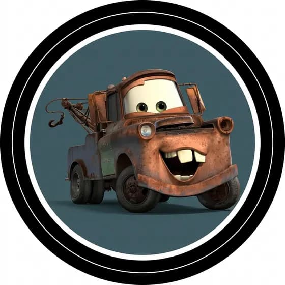 Painel Redondo Carros Mate Relâmpago McQueen Vários Modelos Personalizado 50x50cm – Radiator Springs Decoração Cars