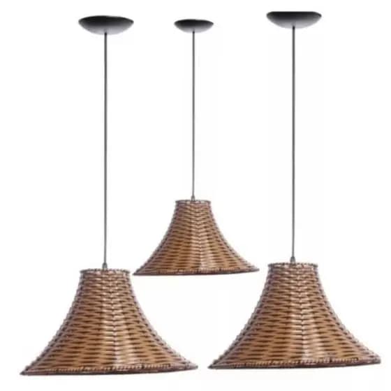 kit com 3 pendente chapéu chinês tamanho médio 24cm