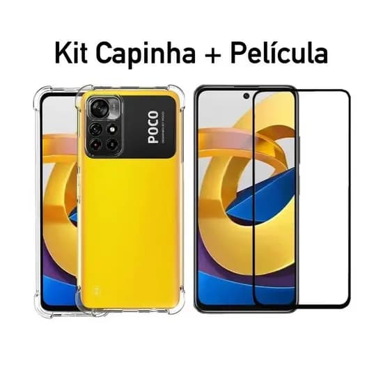 Capa Capinha Anti Impacto Para Poco M4 Pro 5G E/OU Película 3D Vidro Temperado