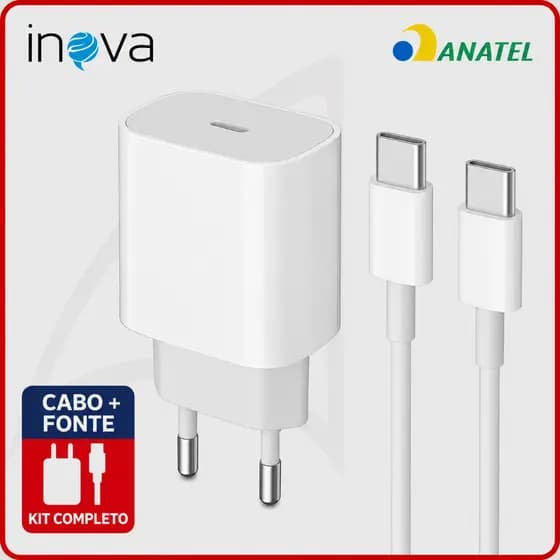 Fonte Carregador Turbo 25W + Cabo Carregador Rápido Tipo C USB-C Original Lehmox