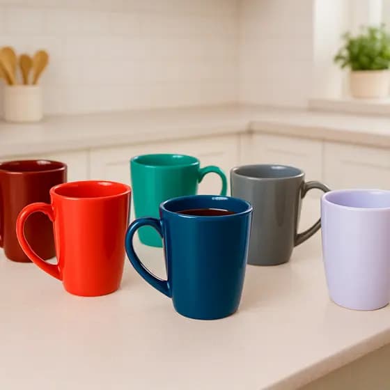 Caneca Cerâmica Colorida 300ml Café Chá Coloridas - Dolce Home