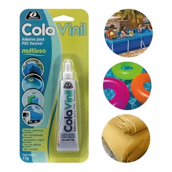 Cola Vinil Tapa Furo De Piscina Boia Lona Garin - 17g