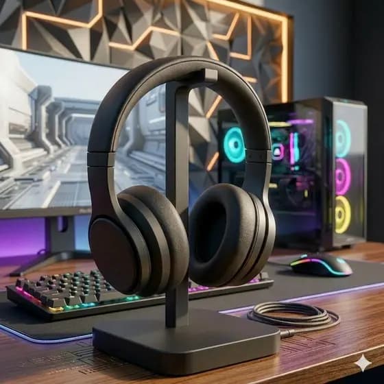 Suporte de Mesa para Fone Headset Gamer Universal Elegante Minimalista