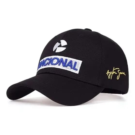 Boné Ayrton Senna Preto 100% Algodão