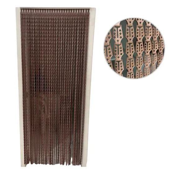 Cortina De Porta Italiana Marrom 80x210cm Prática E Elegante