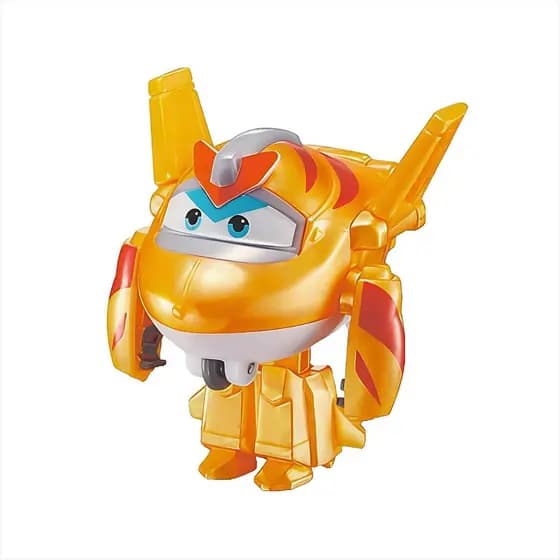 Robô Infantil Super Wings Golden Boy Avião Braços e Pernas Articulados Colecionável