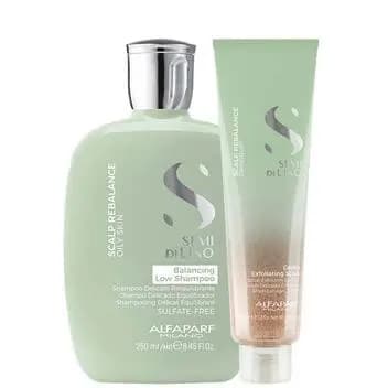 Kit Alfaparf Scalp Shampoo Balancing e Exfoliantiong Scrub