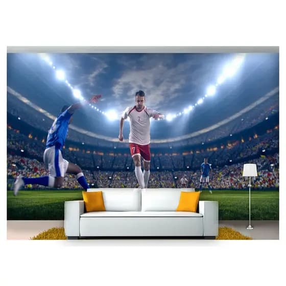 papel de parede Esportes Futebol Bola Campo 3D 6m² SPT35