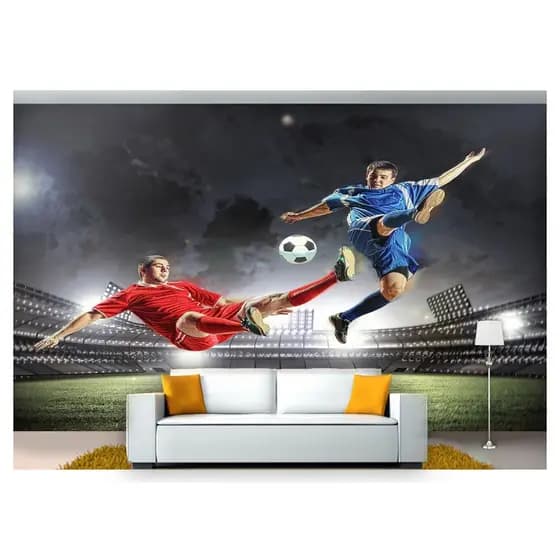 papel de parede Esportes Futebol Bola Campo 3D 10m² SPT12