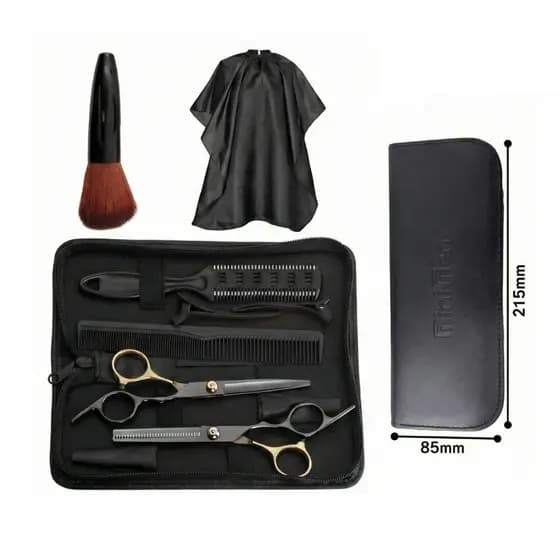 Kit Tesoura Cabeleireiro Profissional Barbeiro Corte Cabelo Pente Capa Estojo Completo LMF-1150