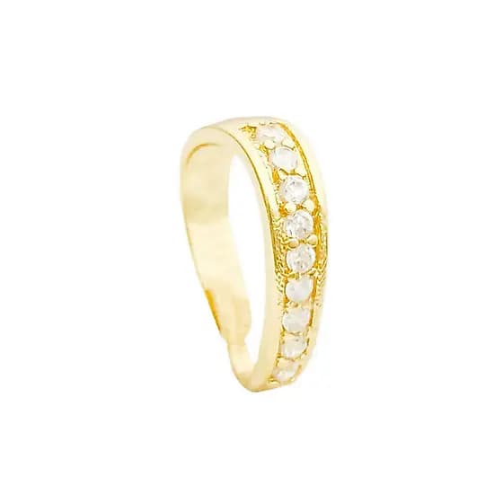 Passador Grande P/ Pingentes Argola Cravejada 1,5cm Banhado a Ouro