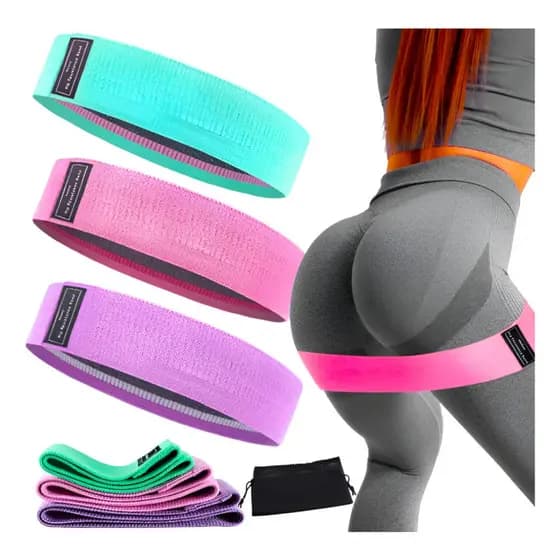 Kit 3 Faixas Elásticas Mini Band Tecido Exercícios Glúteos Pernas Academia Treino Em Casa 🏋️♀️🍑