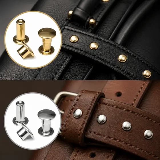 Rebite Nº 03 Para Bolsa Couro Alça Cinto Artesanato Dourado ou Prata