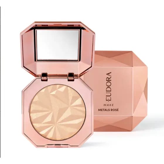 Iluminador Compacto Metals Rosé Eudora Make 5g
