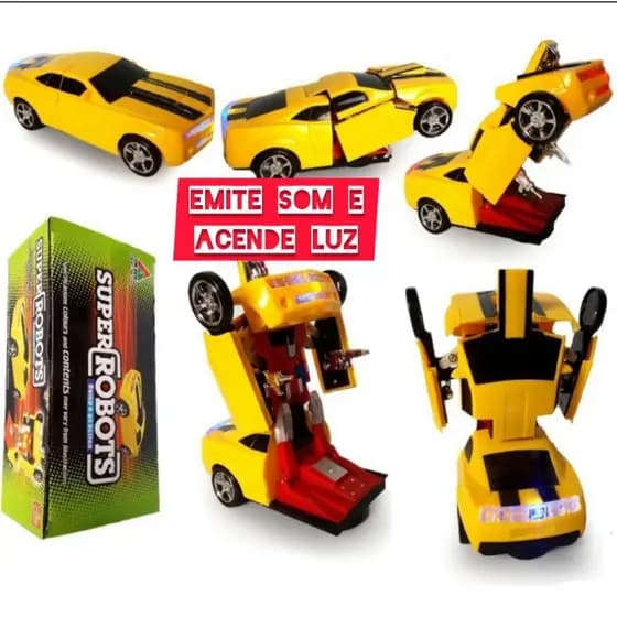 carro camaro transformer robo brinquedo infantil carinho bate-volta