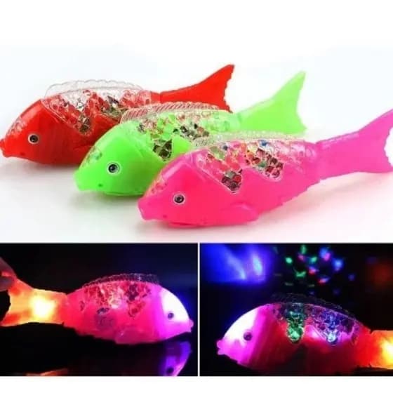 peixe musical com luz com LED bate e volta balança calda brinquedo infantil para bebês criança animais andar