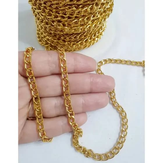 Corrente Dourada 1.5 mm para Alça de Bolsa e Artesanato Acabamento Lixado