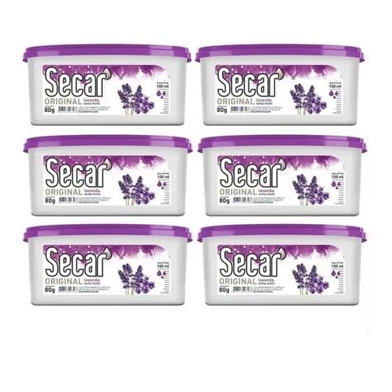 Kit 6 Anti Mofo Secar 80g Evita Umidade Fungos Cheiro Guarda Gavetas Armários Roupas Closet