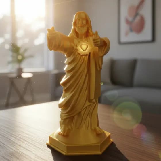 Estatueta Jesus Moderno Cool - Gratidão E Sucesso Design Luxo