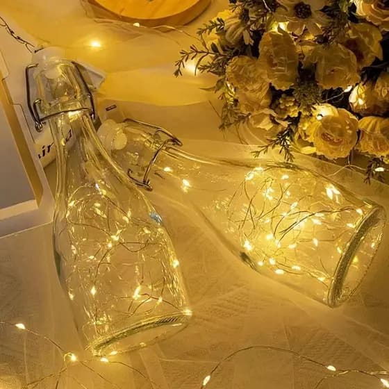 Luzes De Fadas LED De Fio De Cobre De 2M-Mini Cordas De Luz Para Quarto , Casamento , Festa E Decoração De Natal CHEASY