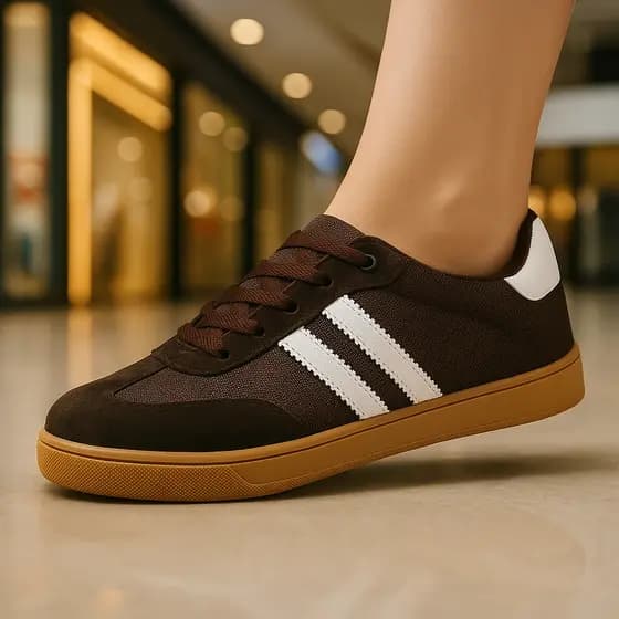Tênis Feminino Causal Estilo Vintage – Look Jovem e Atual Estiloso Confortável Macio Cor Marrom