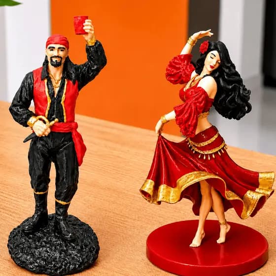 Imagem de Cigano e Cigana da Estrada Cigana Sara Cigana Esmeralda Escultura Estatuas