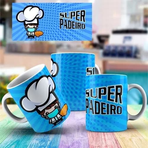Caneca Porcelana Presente Profissões Super Padeiro