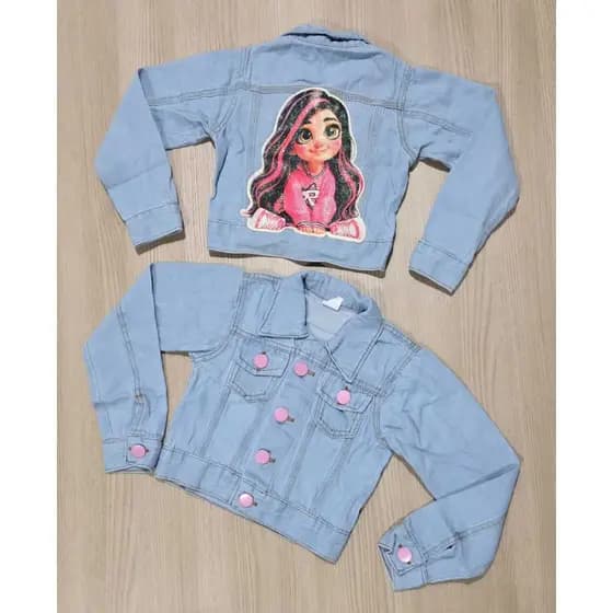 Jaqueta Jeans Feminina Juvenil Tradicional Outono Inverno