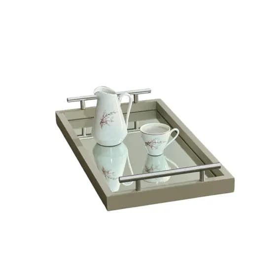 Bandeja Com Espelho Decorativa Cantinho Café Aparador 25x46