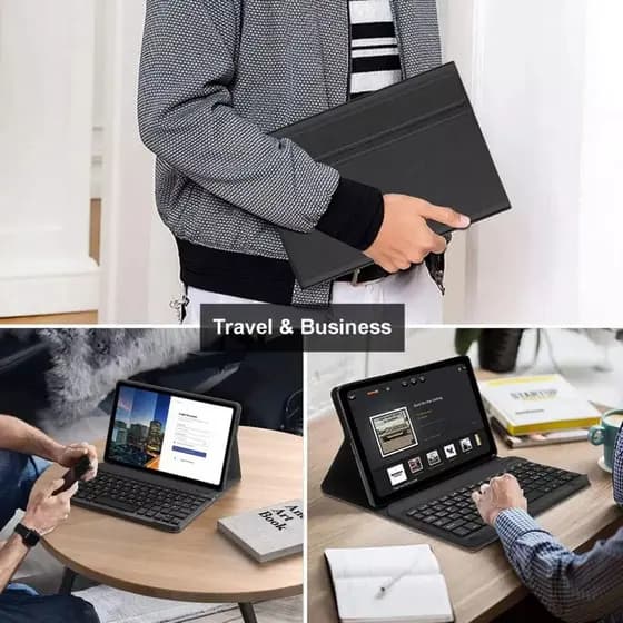 Capa Para Tab Samsung S7/S8/S9/S9PE/S10FE 10.9/11 Com Teclado De Couro Sintético Usb Dobrável +Caneta Titular Transporte