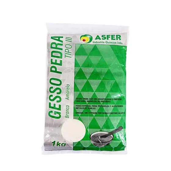 Gesso Pedra Tipo 3 Para Moldagem Odontologica 1kg Asfer