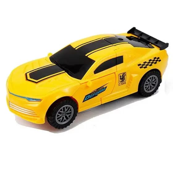 Carrinho Robô Transformável Automático com Luzes e Música Infantil Brinquedo Educativo 17cm