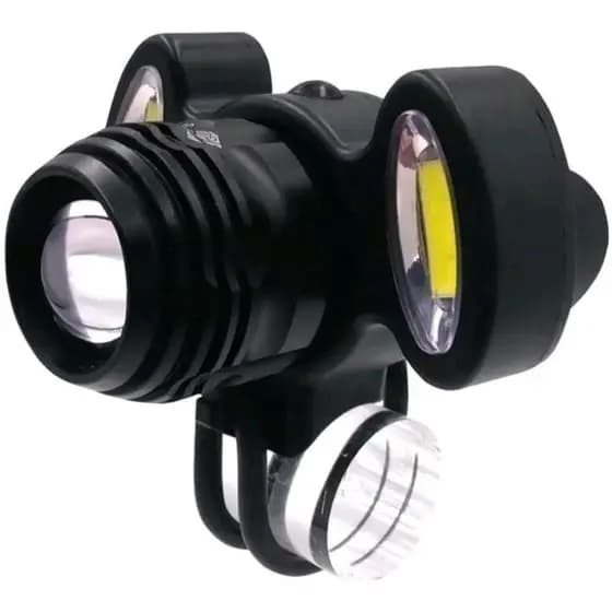 Farol Lanterna Bike Bicicleta 3 Focos Led Com Zoom Recarregável Ciclismo