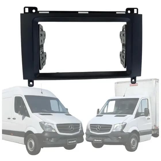 Moldura 2 Din Sprinter 2013 a 2019 Mercedes MP5 Multimídia 7" Preto