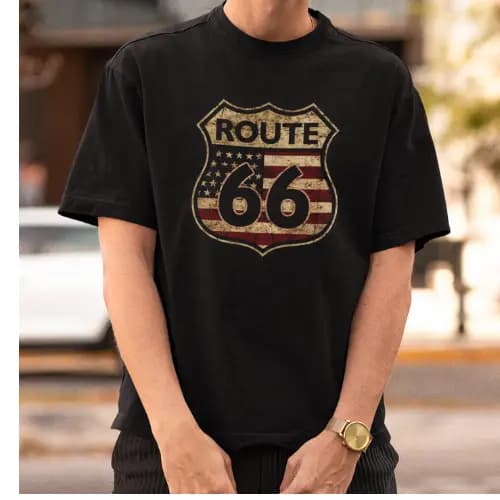 Camiseta Oversized Rota 66 USA - Camiseta Rota 66 Streetwear Plus SIZE